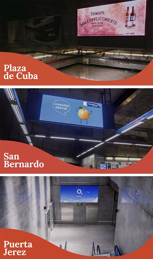 Estación de metro con publicidad